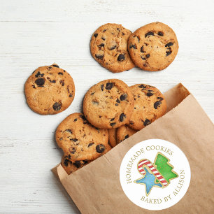 Weihnachts Süße Kekse Whimsical Selbstgemacht Labe Runder Aufkleber