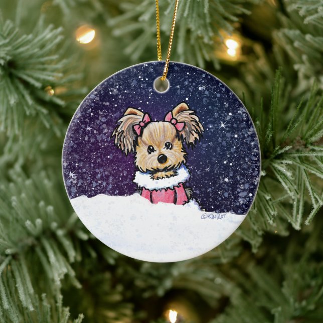 Weihnachts-Süsse Yorkie Terrier Ornament (Baum)