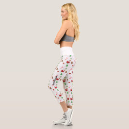 Weihnachts-Süßigkeiten anpassbar Capri Leggings
