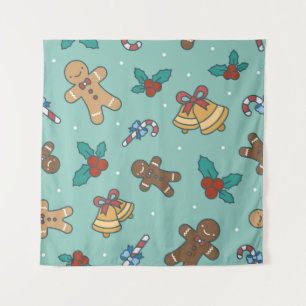 Weihnachts-Süßigkeiten-Design Wandteppich