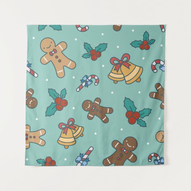 Weihnachts-Süßigkeiten-Design Wandteppich (Vorderseite)