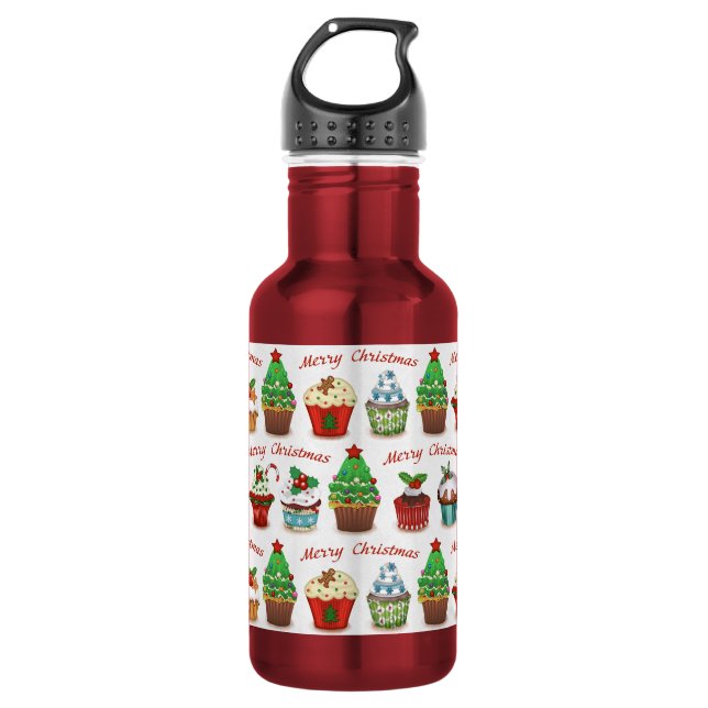 Weihnachts-Süßigkeiten Edelstahlflasche (Vorderseite)