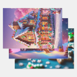 Weihnachts-Süßigkeiten Geschenkpapier Set