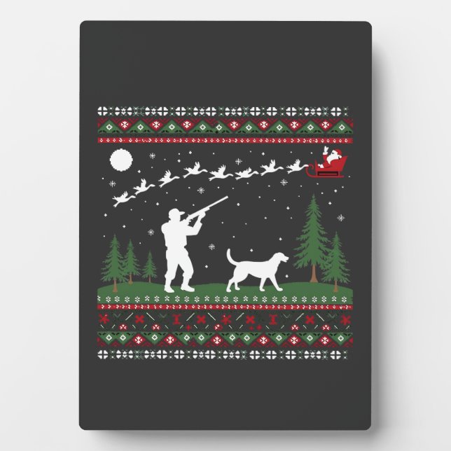 Weihnachts-Sweater Jagdsaison Weihnachten Fotoplatte (Vorderseite)