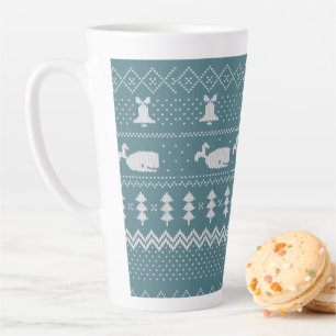 Weihnachts-Sweater-Knitter-Muster Whale Winter Milchtasse