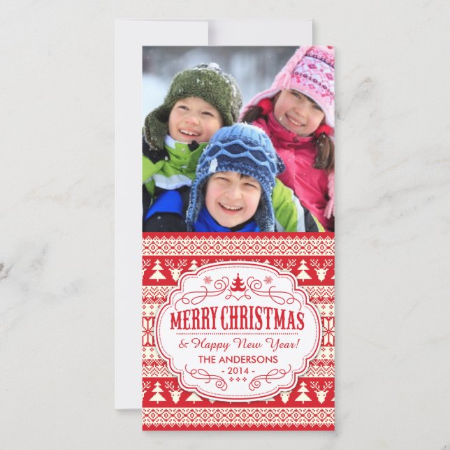 Weihnachts-Sweater-Muster Urlaubsbild Feiertagskarte (Vorderseite)