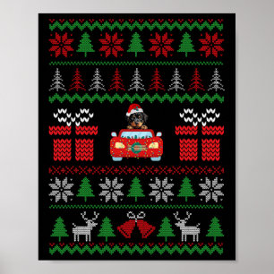Weihnachts-Sweater Rottweiler Weihnachten mit Weih Poster