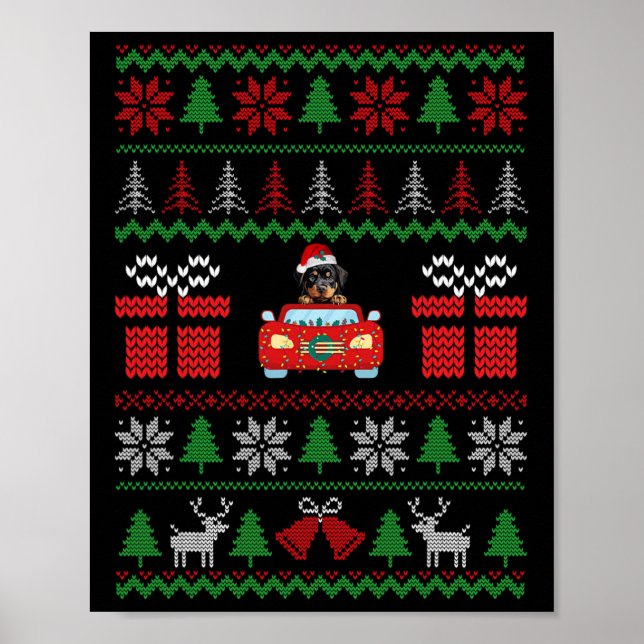 Weihnachts-Sweater Rottweiler Weihnachten mit Weih Poster (Vorne)