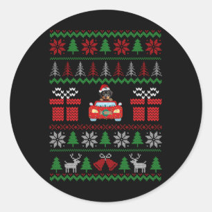 Weihnachts-Sweater Rottweiler Weihnachten mit Weih Runder Aufkleber