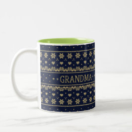 Weihnachts-Sweater-Strick-Muster — Oma Zweifarbige Tasse