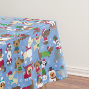 Weihnachts-Sweater Welpen Weihnachtsmannmütze Urla Tischdecke