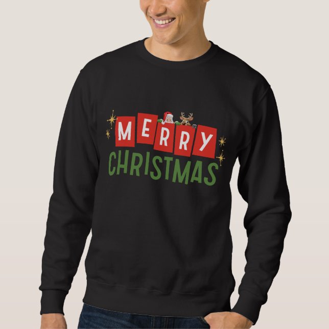 Weihnachts-Sweatshirt, Frohe Weihnachten hässlich, Sweatshirt (Vorderseite)