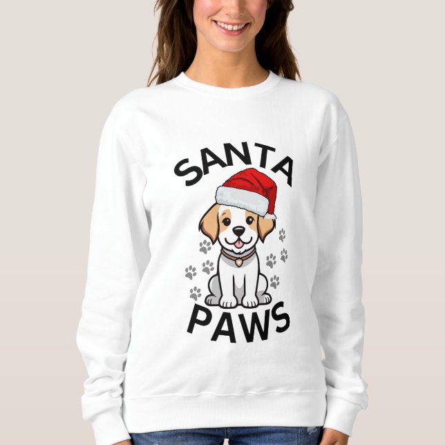 Weihnachts Sweatshirt Ladys - Santa Paws Dog (Vorderseite)