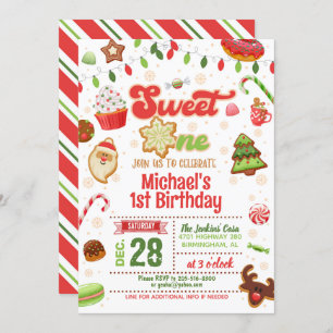 Weihnachts Sweet One Birthday Einladung