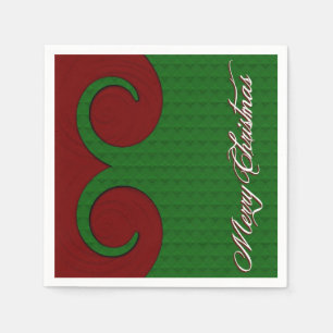 Weihnachts-Swirls rote und grüne Servietten