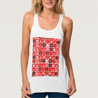 Weihnachts-Symbol rote Quadrate Feiertags-Kunst Kl Tank Top