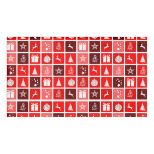 Weihnachts-Symbol rote Quadrate Urlaubskunst Klass Namenschild