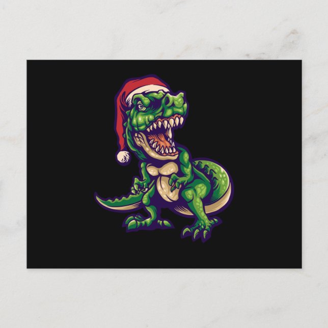 Weihnachts T-rex Dinosaur | Dinosaurier-Design Postkarte (Vorderseite)