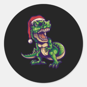 Weihnachts T-rex Dinosaur   Dinosaurier-Design Runder Aufkleber