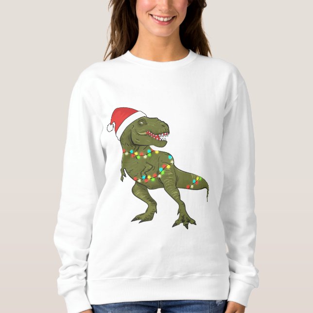 Weihnachts-T-Rex-Dinosaurier Weihnachtswitscher Sweatshirt (Vorderseite)