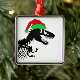 Weihnachts T-Rex Ornament Aus Metall