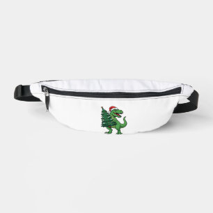 Weihnachts-T-Rex trägt Weihnachtsbaum Bauchtasche