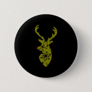 Weihnachts-T-Shirt, Cooles Weihnachts-Hirsch-Shirt Button