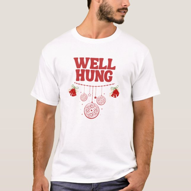 Weihnachts-T - Shirt Mens - Well Hung - Red (Vorderseite)