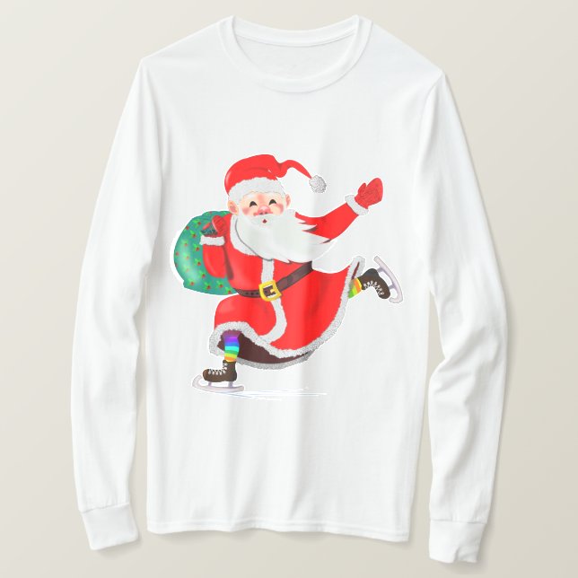 Weihnachts-T - Shirt Santa mit Geschenk (Design vorne)