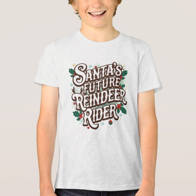 Weihnachts-T-Shirts | Future Rentier Rider Tri-Blend Shirt (Vorderseite)