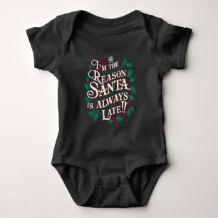 Weihnachts-T-Shirts Grund Santa immer zu spät Baby Strampler