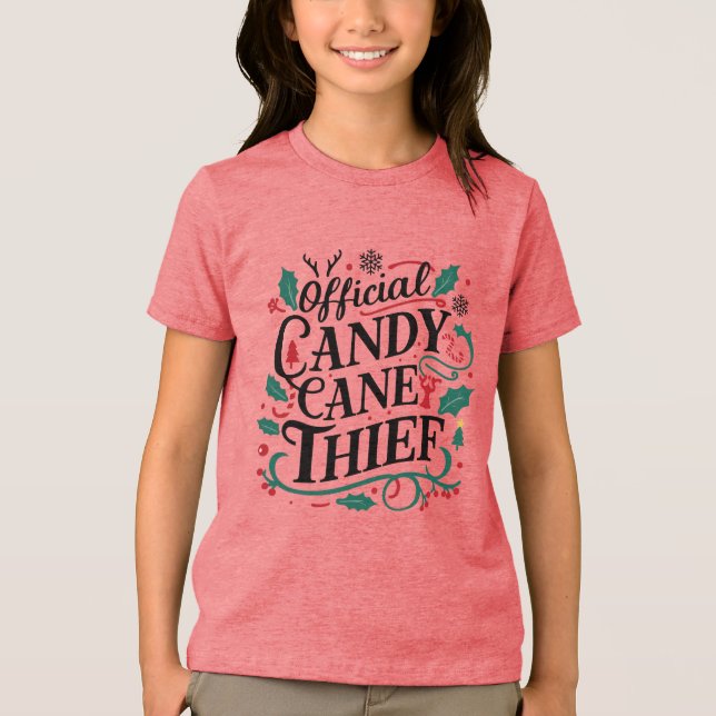 Weihnachts-T-Shirts | Offiziell Candy Cane Diief Tri-Blend Shirt (Vorderseite)