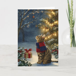 Weihnachts-Tabby-Katze Feiertagskarte