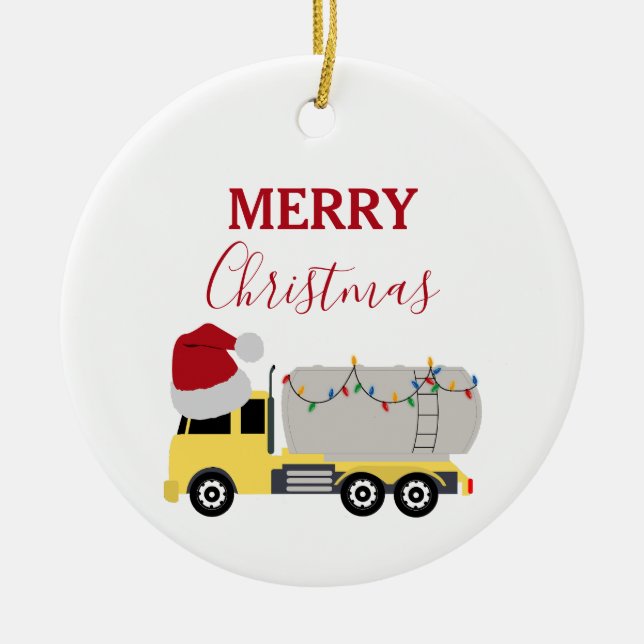Weihnachts-Tanker LKW Keramik Ornament (Vorne)