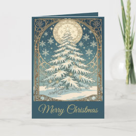 Weihnachts-Tannenbaum mit Schnee und Stern-Form Feiertagskarte
