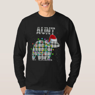 Weihnachts-Tante-Bär Schwarz Weiß Kariert Xmas Pas T-Shirt