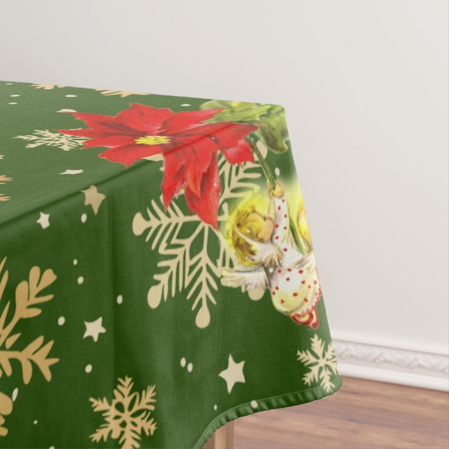 Weihnachts-Tanz Baby Angels auf Schneeflocken Tischdecke (Beispiel)