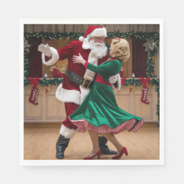 Weihnachts-Tanz-Santa-Servietten. Serviette