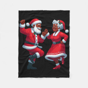 Weihnachts-Tanz Schwarzen Amerikaner Santa Mrs. Fleecedecke