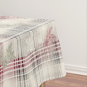 Weihnachts-Tartan-Blumendesign Serie #13 Tischdecke
