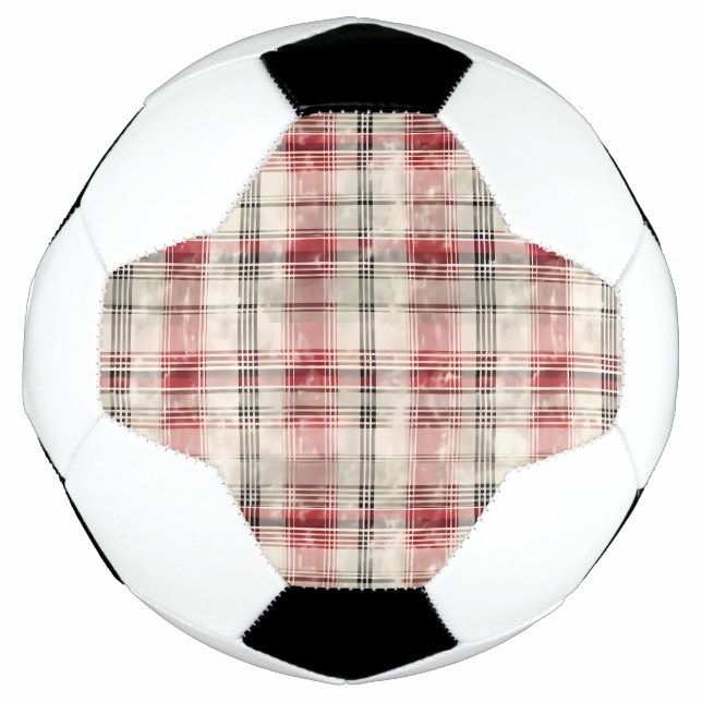 Weihnachts-Tartan-Blumendesign Serie #15 Fußball (Vorderseite)