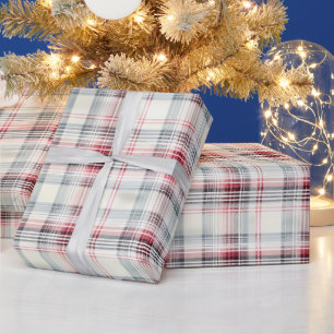 Weihnachts-Tartan-Blumendesign Serie #24 Geschenkpapier