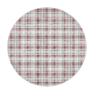 Weihnachts-Tartan-Blumendesign Serie #24 Schneidebrett