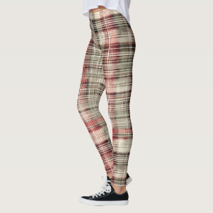Weihnachts-Tartan-Blumendesign-Serie #2 Leggings