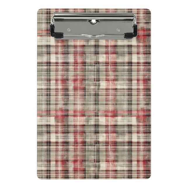 Weihnachts-Tartan-Blumendesign-Serie #2 Mini Klemmbrett (Vorderseite)