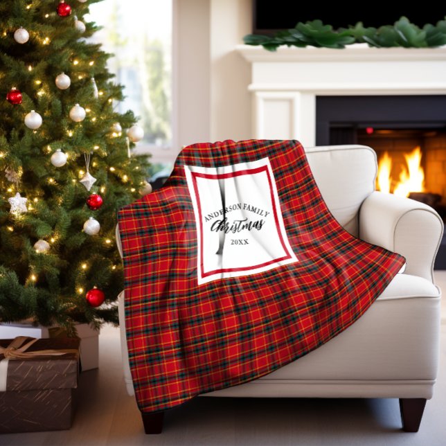 Weihnachts-Tartan Kariert Familienname Jahr Sherpadecke (Von Creator hochgeladen)