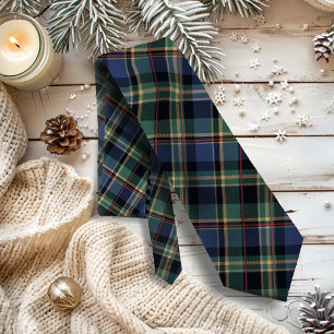 Weihnachts-Tartan-Ziegelstein Blau Grün ID1141B Krawatte