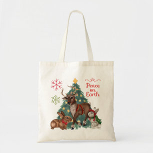 Weihnachts-Tasche mit Woodland ANimals Tragetasche