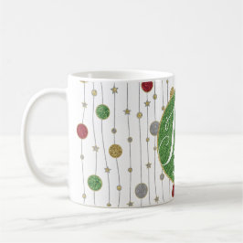 Weihnachts-Tasse 11 oz. "Ornamente und Sterne" Kaffeetasse