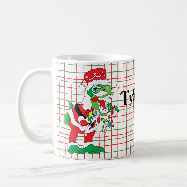 Weihnachts-Tasse 11 oz. "TySANTAsaurus Rex" Kaffeetasse (Links)
